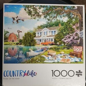 Buffalo Games Country Life 1,000 Piece Puzzle Picnic At The Farm